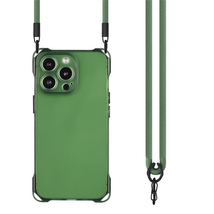 For iPhone 16 Pro Max TPU Case Four Corner Drop-Proof Back Cover with Long Strap