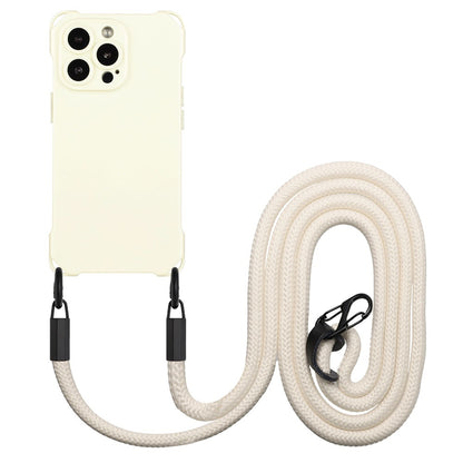 For iPhone 16 Pro Max TPU Case Four Corner Drop-Proof Back Cover with Long Strap