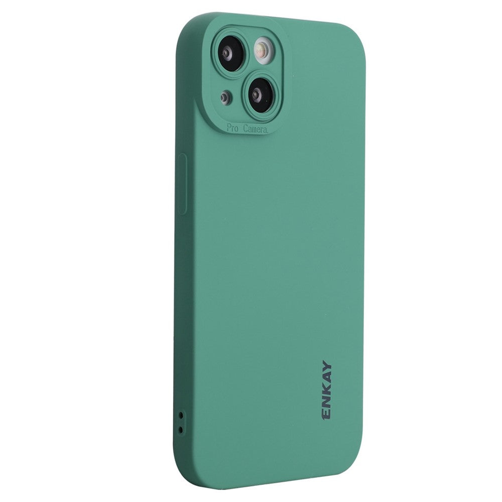 ENKAY HAT PRINCE For iPhone 14 Solid Color Liquid Silicone Anti-drop Case Camera Lens Precise Cutout Phone Back Cover