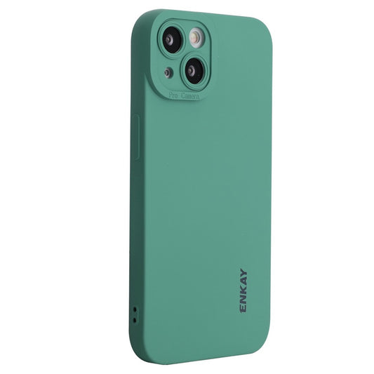 ENKAY HAT PRINCE For iPhone 14 Solid Color Liquid Silicone Anti-drop Case Camera Lens Precise Cutout Phone Back Cover