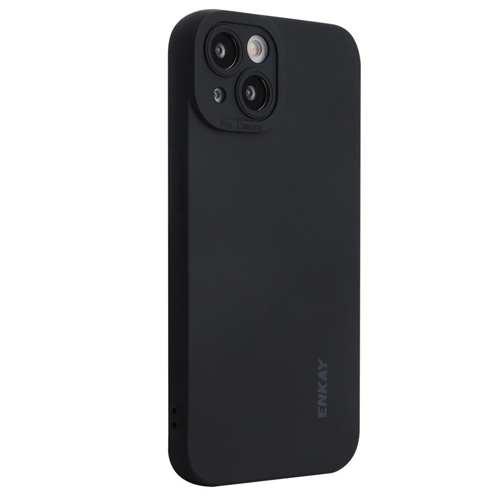 ENKAY HAT PRINCE For iPhone 14 Solid Color Liquid Silicone Anti-drop Case Camera Lens Precise Cutout Phone Back Cover