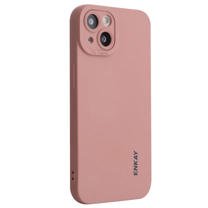 ENKAY HAT PRINCE For iPhone 14 Solid Color Liquid Silicone Anti-drop Case Camera Lens Precise Cutout Phone Back Cover