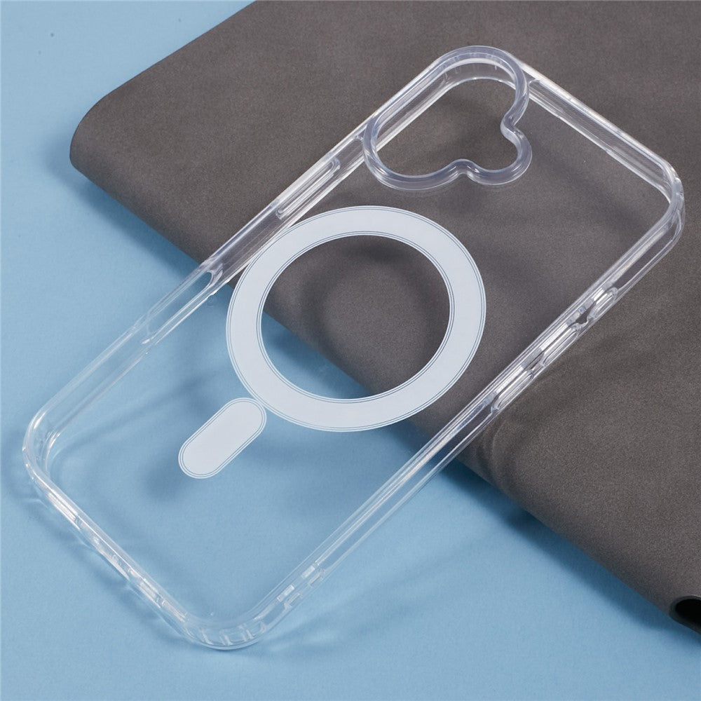 For iPhone 16 Clear Case Acrylic+TPU Phone Cover Compatible with MagSafe