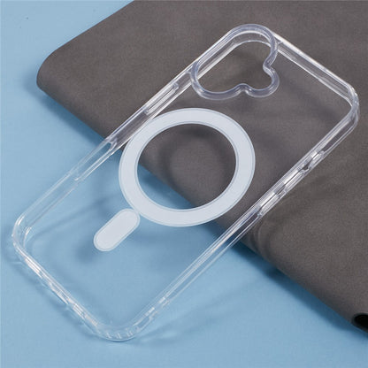 For iPhone 16 Clear Case Acrylic+TPU Phone Cover Compatible with MagSafe
