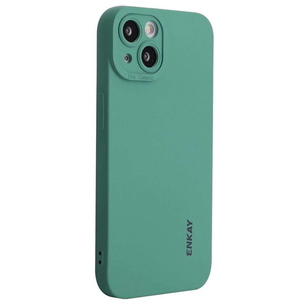 ENKAY HAT PRINCE For iPhone 14 Plus Solid Color Soft Liquid Silicone Case Camera Lens Precise Cutout Drop-proof Cover