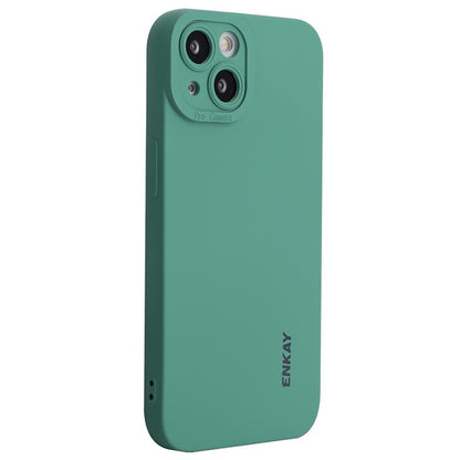 ENKAY HAT PRINCE For iPhone 14 Plus Solid Color Soft Liquid Silicone Case Camera Lens Precise Cutout Drop-proof Cover