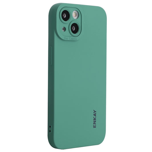 ENKAY HAT PRINCE For iPhone 14 Plus Solid Color Soft Liquid Silicone Case Camera Lens Precise Cutout Drop-proof Cover