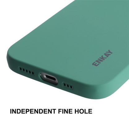 ENKAY HAT PRINCE For iPhone 14 Plus Solid Color Soft Liquid Silicone Case Camera Lens Precise Cutout Drop-proof Cover
