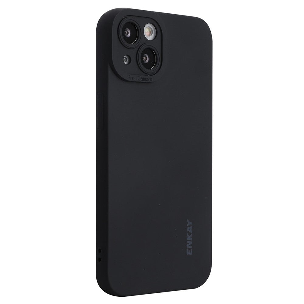 ENKAY HAT PRINCE For iPhone 14 Plus Solid Color Soft Liquid Silicone Case Camera Lens Precise Cutout Drop-proof Cover