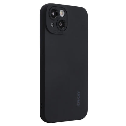ENKAY HAT PRINCE For iPhone 14 Plus Solid Color Soft Liquid Silicone Case Camera Lens Precise Cutout Drop-proof Cover