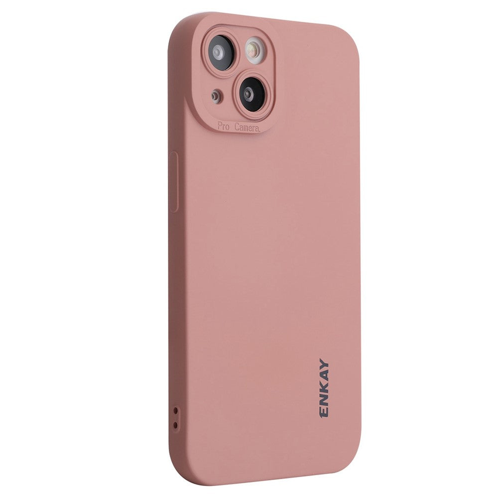 ENKAY HAT PRINCE For iPhone 14 Plus Solid Color Soft Liquid Silicone Case Camera Lens Precise Cutout Drop-proof Cover