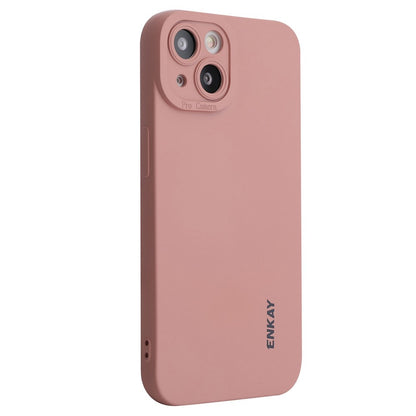 ENKAY HAT PRINCE For iPhone 14 Plus Solid Color Soft Liquid Silicone Case Camera Lens Precise Cutout Drop-proof Cover