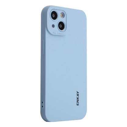 ENKAY HAT PRINCE For iPhone 14 Plus Solid Color Soft Liquid Silicone Case Camera Lens Precise Cutout Drop-proof Cover