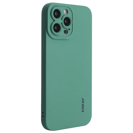 ENKAY HAT PRINCE For iPhone 14 Pro Max Camera Lens Precise Cutout Liquid Silicone Case Solid Color Phone Protective Cover