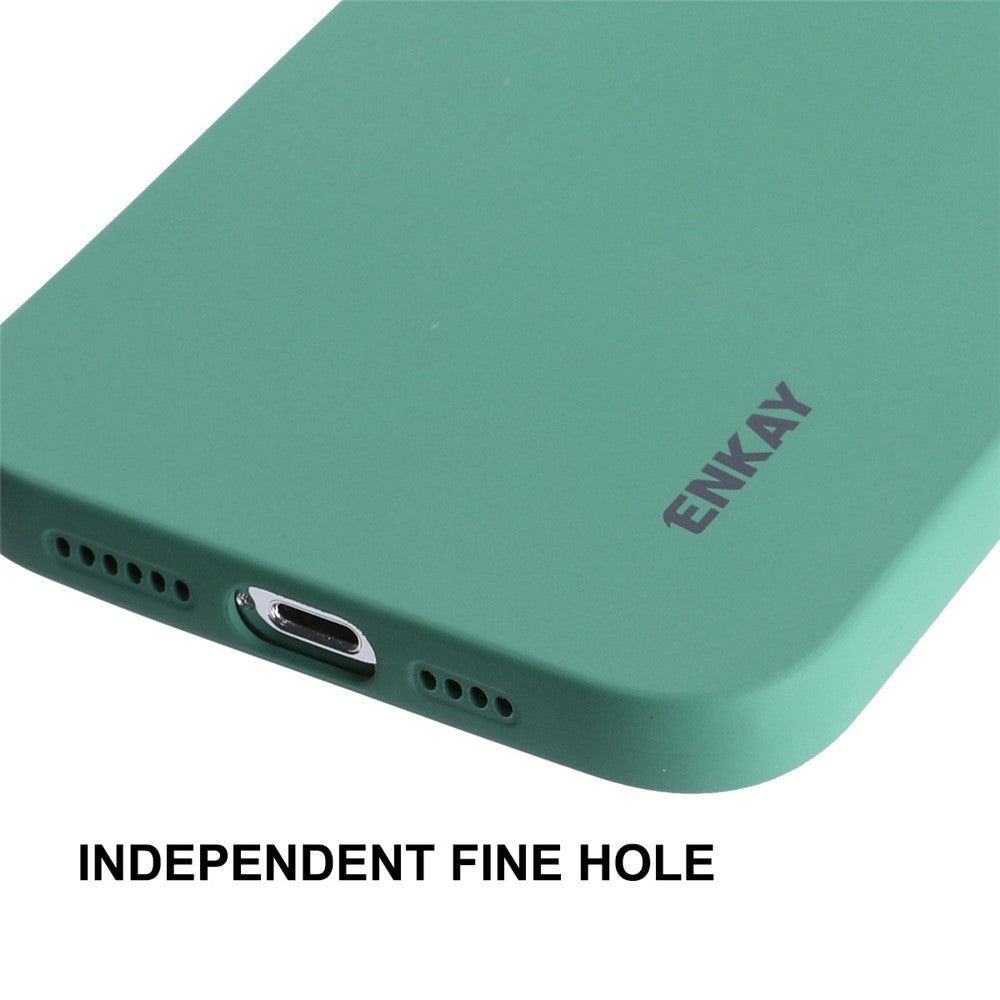 ENKAY HAT PRINCE For iPhone 14 Pro Max Camera Lens Precise Cutout Liquid Silicone Case Solid Color Phone Protective Cover