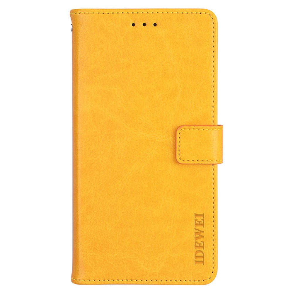 IDEWEI Phone Flip Wallet Case for iPhone 14, Magnetic Closure Crazy Horse Textured Anti-scratch PU Leather Phone Cover Stand