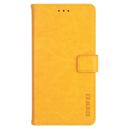 IDEWEI Phone Flip Wallet Case for iPhone 14, Magnetic Closure Crazy Horse Textured Anti-scratch PU Leather Phone Cover Stand