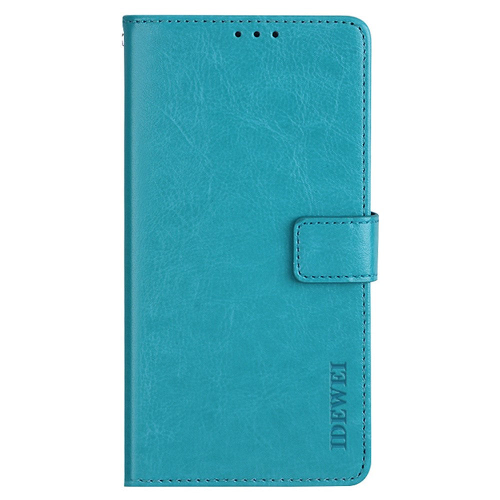 IDEWEI Phone Flip Wallet Case for iPhone 14, Magnetic Closure Crazy Horse Textured Anti-scratch PU Leather Phone Cover Stand