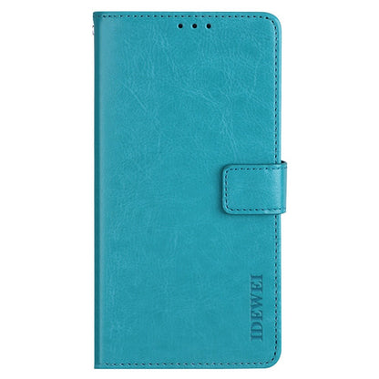 IDEWEI Phone Flip Wallet Case for iPhone 14, Magnetic Closure Crazy Horse Textured Anti-scratch PU Leather Phone Cover Stand