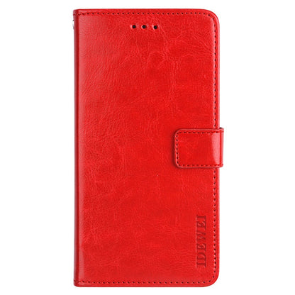 IDEWEI Phone Flip Wallet Case for iPhone 14, Magnetic Closure Crazy Horse Textured Anti-scratch PU Leather Phone Cover Stand