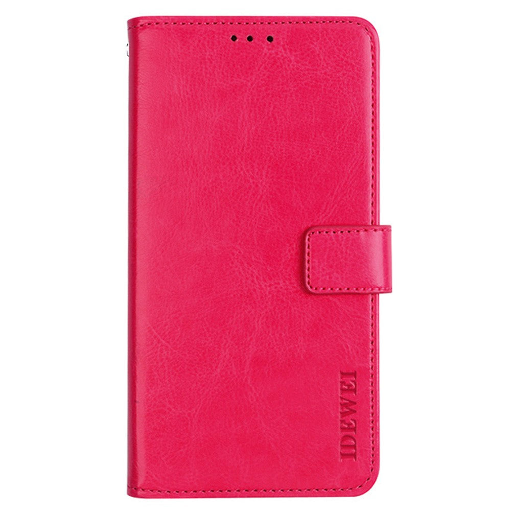 IDEWEI Phone Flip Wallet Case for iPhone 14, Magnetic Closure Crazy Horse Textured Anti-scratch PU Leather Phone Cover Stand