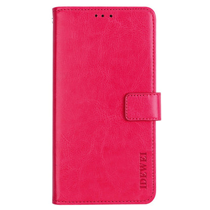 IDEWEI Phone Flip Wallet Case for iPhone 14, Magnetic Closure Crazy Horse Textured Anti-scratch PU Leather Phone Cover Stand