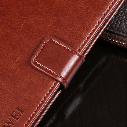 IDEWEI Phone Wallet Case for iPhone 14 Pro Max, Anti-fall Crazy Horse Textured PU Leather Phone Shell Magnetic Closure Flip Cover Stand