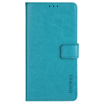 IDEWEI Phone Wallet Case for iPhone 14 Pro Max, Anti-fall Crazy Horse Textured PU Leather Phone Shell Magnetic Closure Flip Cover Stand