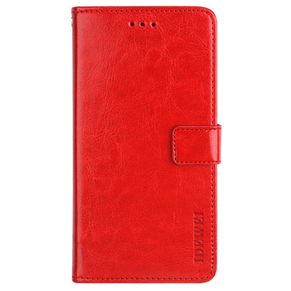 IDEWEI Phone Wallet Case for iPhone 14 Pro Max, Anti-fall Crazy Horse Textured PU Leather Phone Shell Magnetic Closure Flip Cover Stand