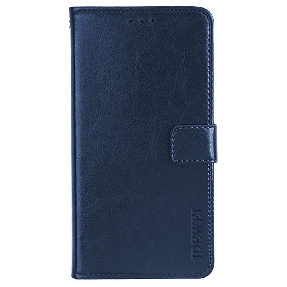 IDEWEI Phone Wallet Case for iPhone 14 Pro Max, Anti-fall Crazy Horse Textured PU Leather Phone Shell Magnetic Closure Flip Cover Stand