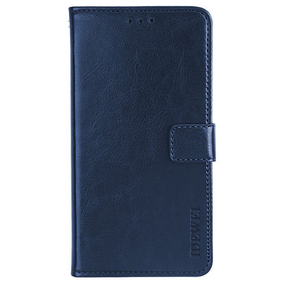 IDEWEI Phone Wallet Case for iPhone 14 Pro Max, Anti-fall Crazy Horse Textured PU Leather Phone Shell Magnetic Closure Flip Cover Stand