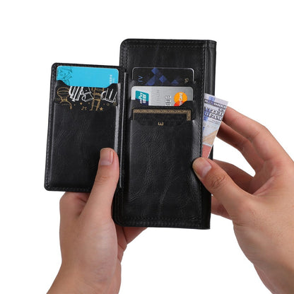 For iPhone 14 Pro Max Drop-proof Zipper Pocket Phone Flip Wallet Case with Magnetic Buckle Protective PU Leather Phone Cover Stand