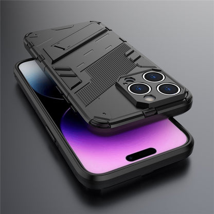 For iPhone 16 Pro Max Case PC+TPU Shockproof Phone Cover with Kickstand