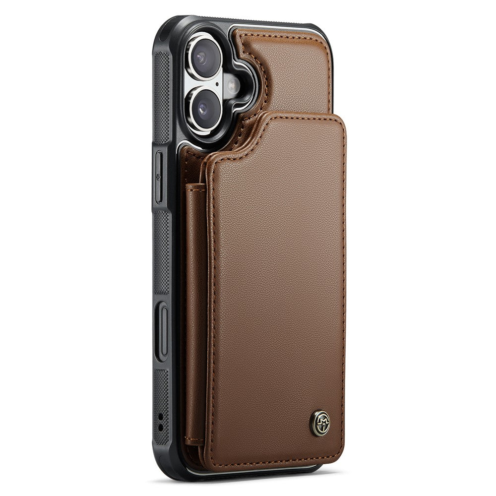 For iPhone 16 Phone Case CASEME C22 Leather Back Cover with RFID Blocking Card Slots
