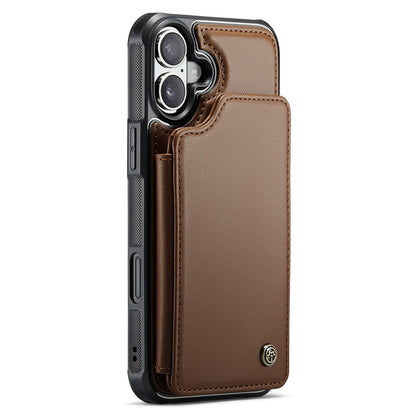 For iPhone 16 Phone Case CASEME C22 Leather Back Cover with RFID Blocking Card Slots