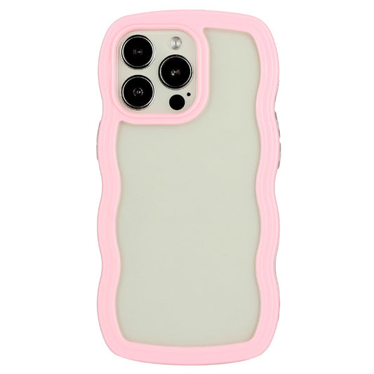 For iPhone 16 Pro Max Case Wavy Edge Design PC + TPU Shockproof Phone Cover