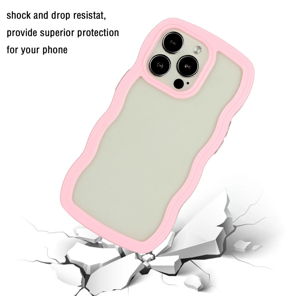 For iPhone 16 Pro Max Case Wavy Edge Design PC + TPU Shockproof Phone Cover