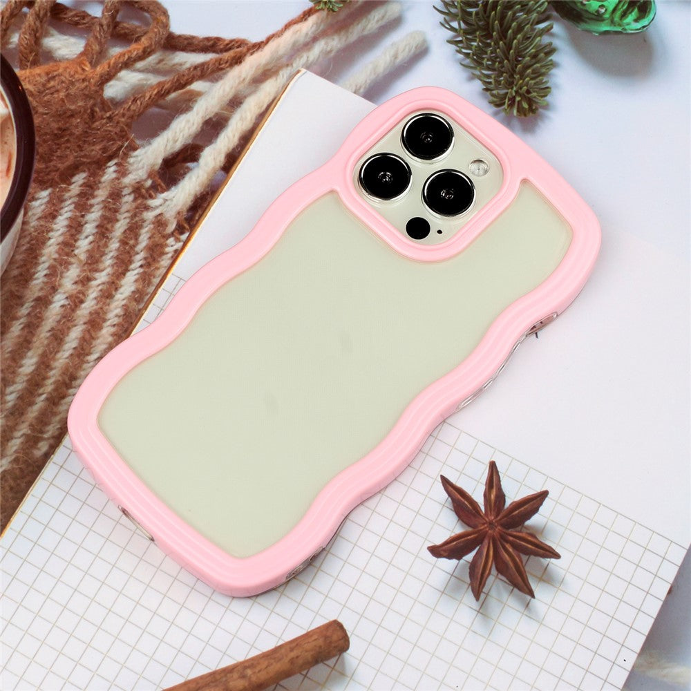 For iPhone 16 Pro Max Case Wavy Edge Design PC + TPU Shockproof Phone Cover