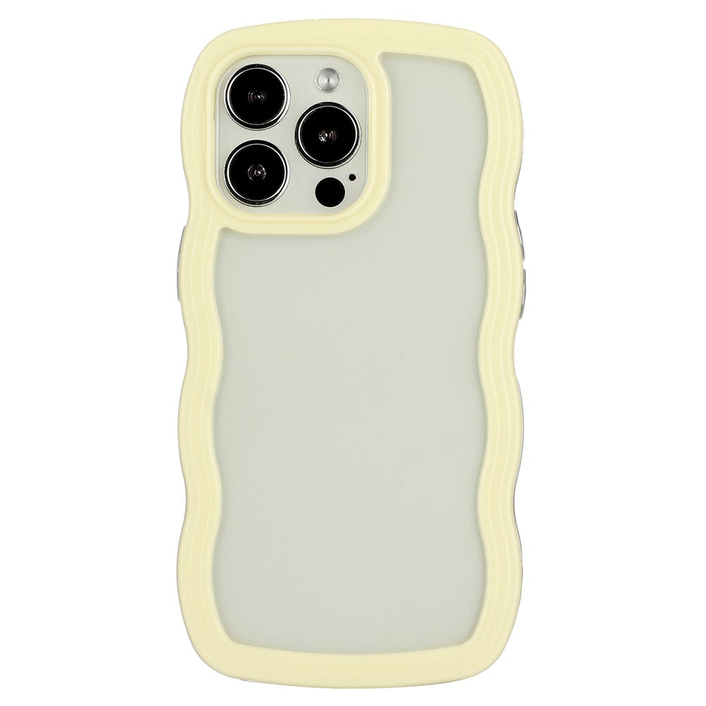 For iPhone 16 Pro Max Case Wavy Edge Design PC + TPU Shockproof Phone Cover