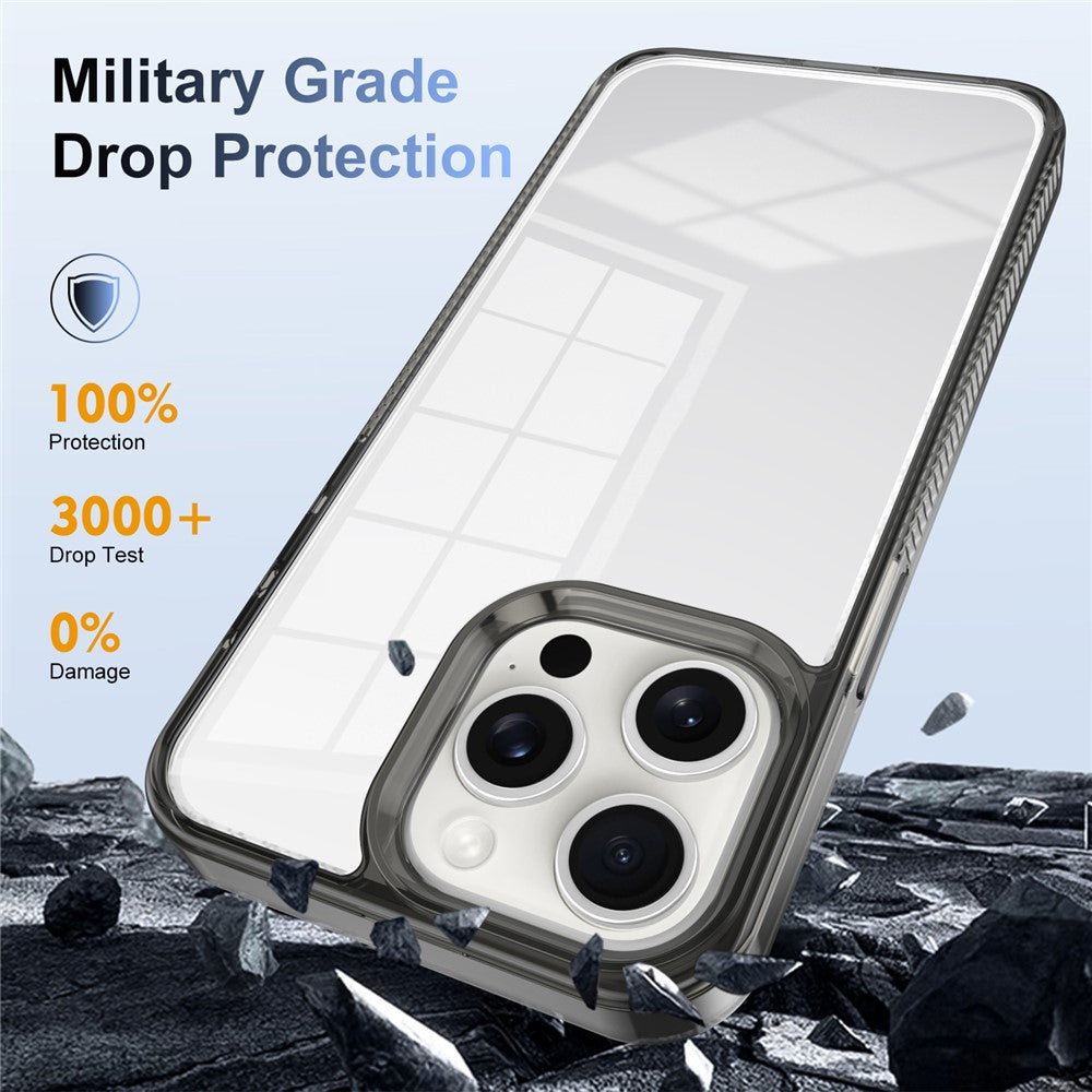 For iPhone 14 Pro Clear Phone Case TPU PC Anti-Slip Drop-Proof Back Cover