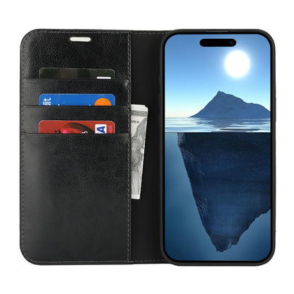 For iPhone 16 Pro Max Case Crazy Horse Texture Split Leather Wallet Phone Cover