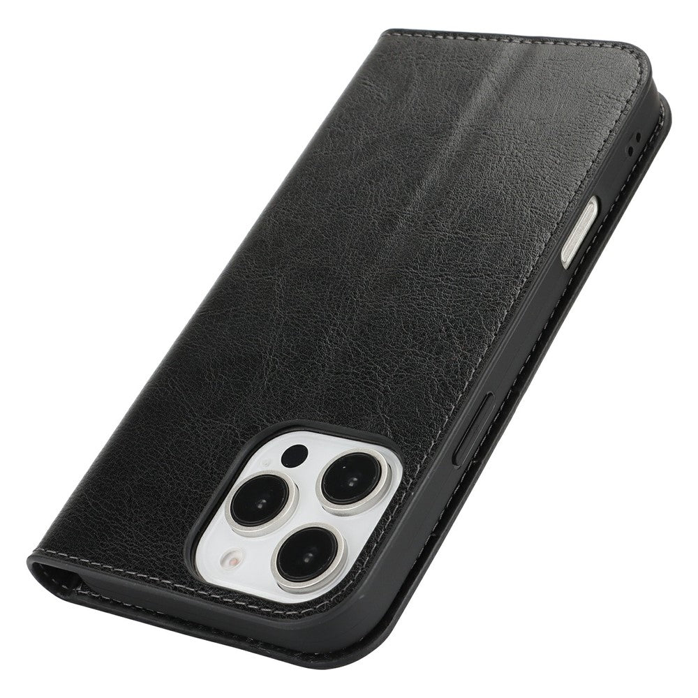 For iPhone 16 Pro Max Case Crazy Horse Texture Split Leather Wallet Phone Cover