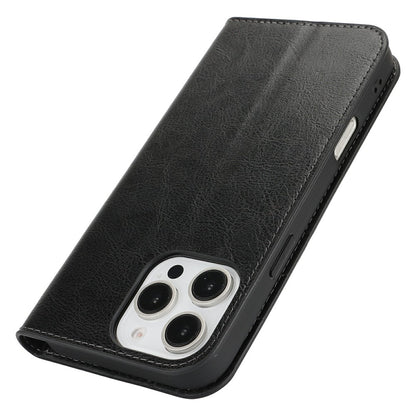 For iPhone 16 Pro Max Case Crazy Horse Texture Split Leather Wallet Phone Cover