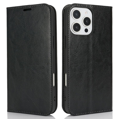 For iPhone 16 Pro Case Crazy Horse Texture Split Leather Wallet Phone Cover