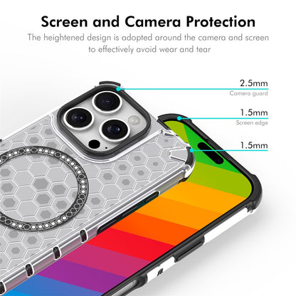 ENKAY HAT PRINCE For iPhone 14 Pro  Magnetic Case Honeycomb Design TPU+PC Phone Cover + Large Arc Edge Screen Protector