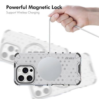 ENKAY HAT PRINCE For iPhone 14 Pro  Magnetic Case Honeycomb Design TPU+PC Phone Cover + Large Arc Edge Screen Protector