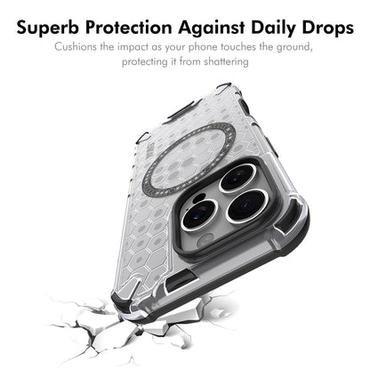 ENKAY HAT PRINCE For iPhone 14 Pro  Magnetic Case Honeycomb Design TPU+PC Phone Cover + Large Arc Edge Screen Protector