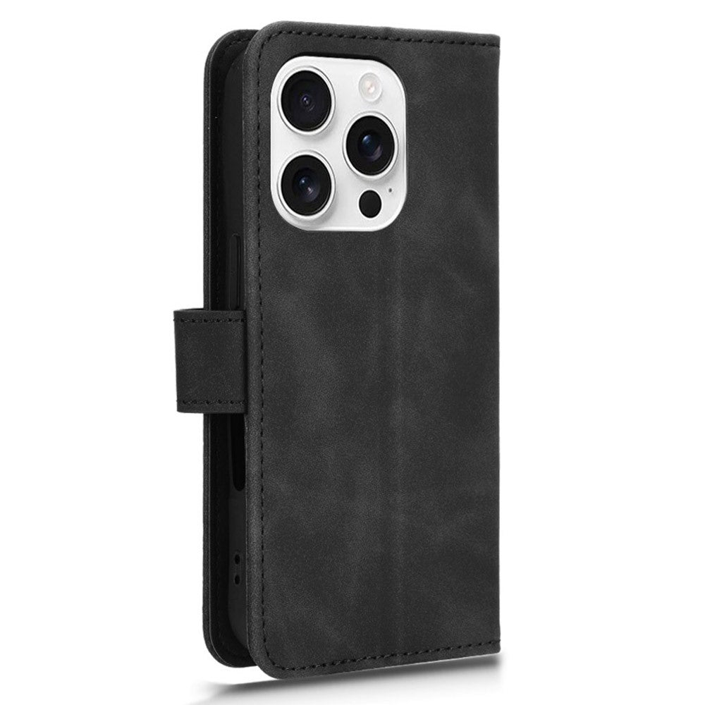 For iPhone 16 Pro Max Leather Case Skin-Feel Anti-Drop Wallet Flip Phone Cover