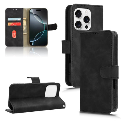 For iPhone 16 Pro Max Leather Case Skin-Feel Anti-Drop Wallet Flip Phone Cover