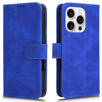 For iPhone 16 Pro Max Leather Case Skin-Feel Anti-Drop Wallet Flip Phone Cover